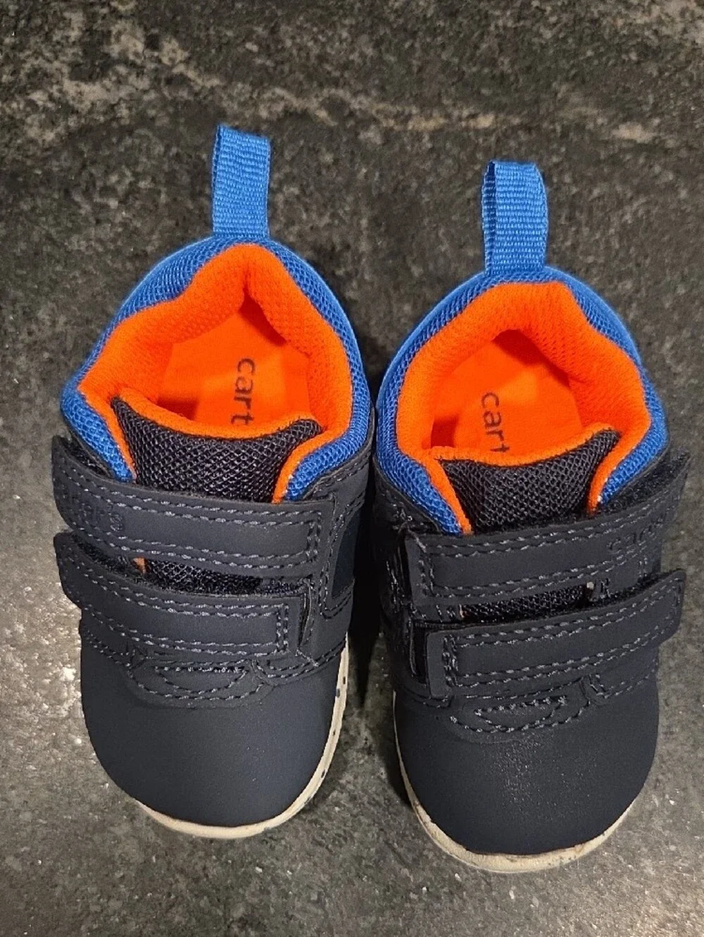 Carter's Navy and Bright Orange Toddler Sneakers with Double Straps